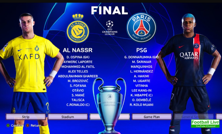 paris saint-germain f.c. vs al-nassr lineups