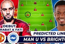 Brighton & Hove Albion F.C. Vs Man United Lineups